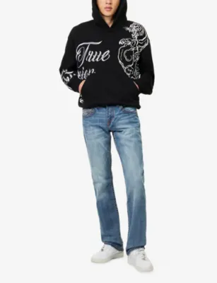 TRUE RELIGION Ricky Embroidered Straight-Leg Denim Jeans detail 2