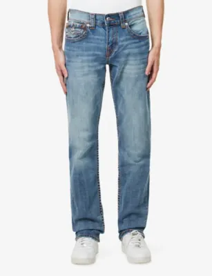 TRUE RELIGION Ricky Embroidered Straight-Leg Denim Jeans detail 3