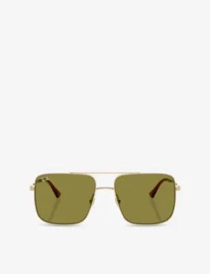 RAY-BAN RB3758 Ari Square-Frame Metal Sunglasses