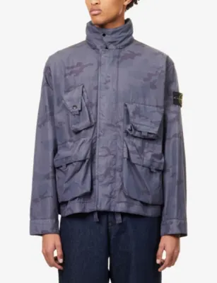 STONE ISLAND Camo Compass-Badge Ripstop Field Cotton-Blend Jacket detail 3