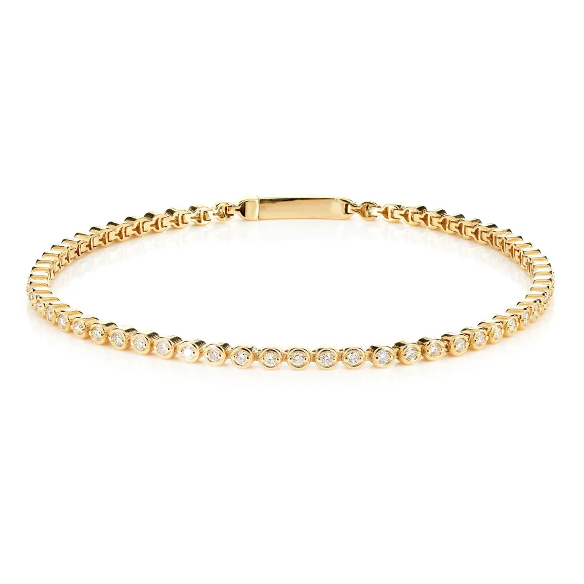For Him Extended Bezel Diamond Link Bracelet
