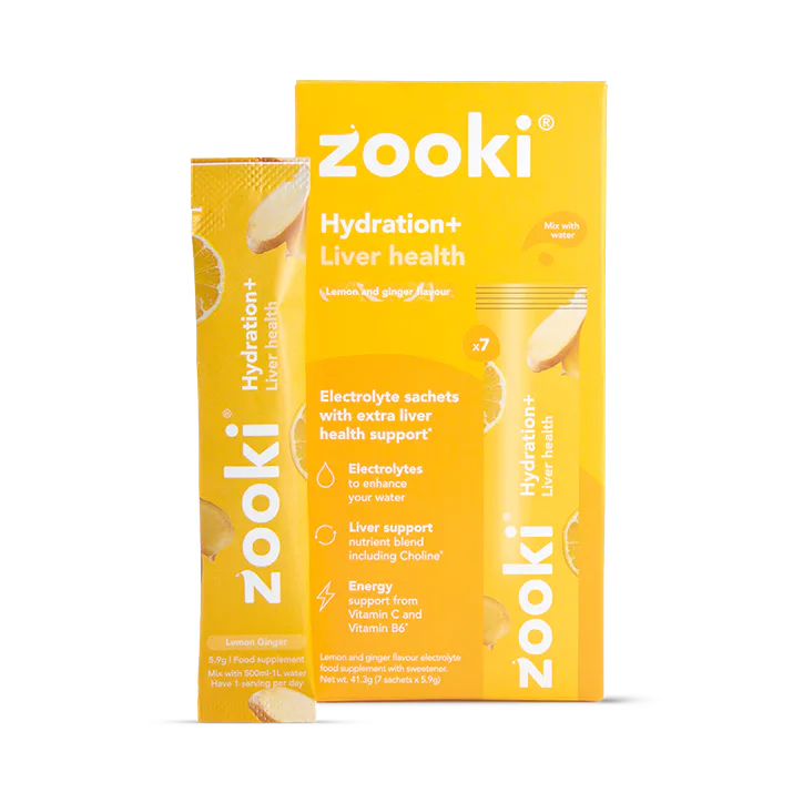 Zooki Hydration+ Liver Health, Lemon Ginger Flavour 7 Sachets