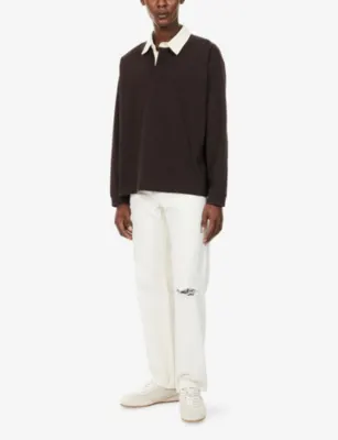 FRAME Contrast-Collar Cotton Polo Shirt detail 2