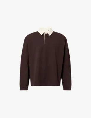 FRAME Contrast-Collar Cotton Polo Shirt