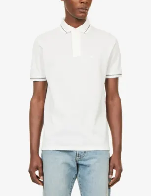 EMPORIO ARMANI Tipped-Collar Short-Sleeve Cotton-Piqué Polo Shirt detail 3