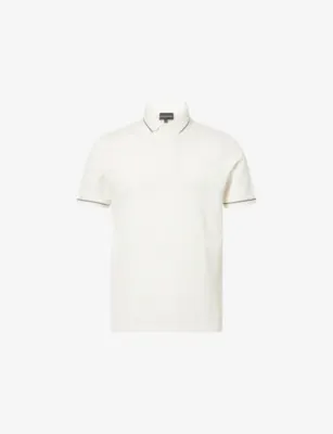 EMPORIO ARMANI Tipped-Collar Short-Sleeve Cotton-Piqué Polo Shirt
