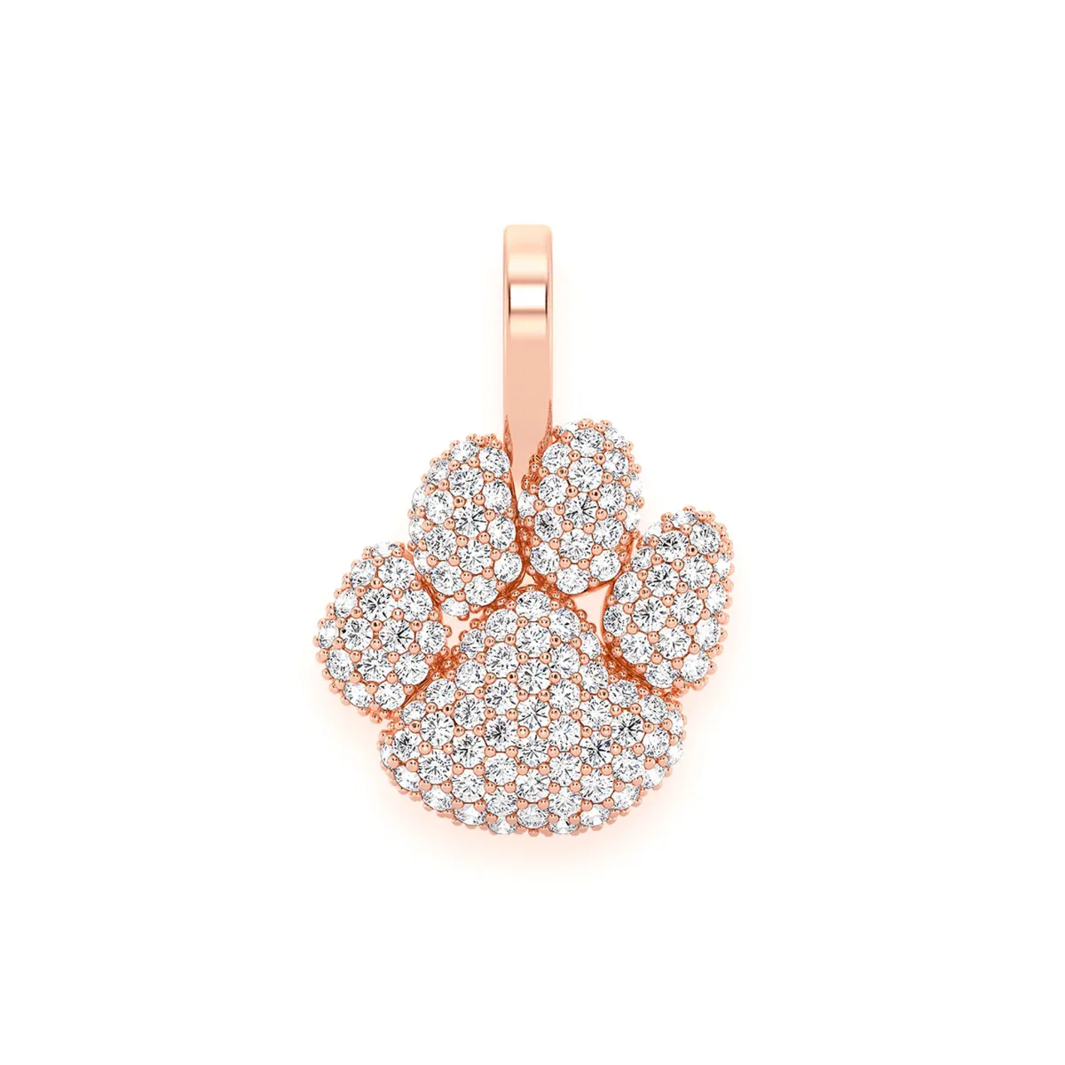 For Him Dog Paw Diamond Pendant in Rose Gold / Natural Diamond – Pendant