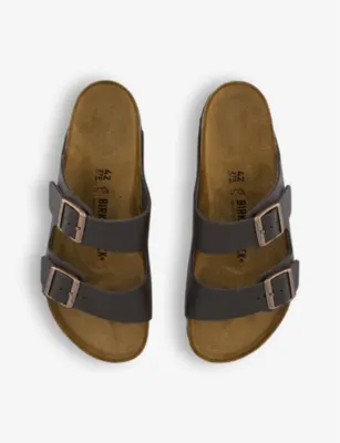 BIRKENSTOCK Arizona double-strap leather sandals - EUR 41 / 7 UK MEN in DARK BROWN LEATHER, additional product view 2