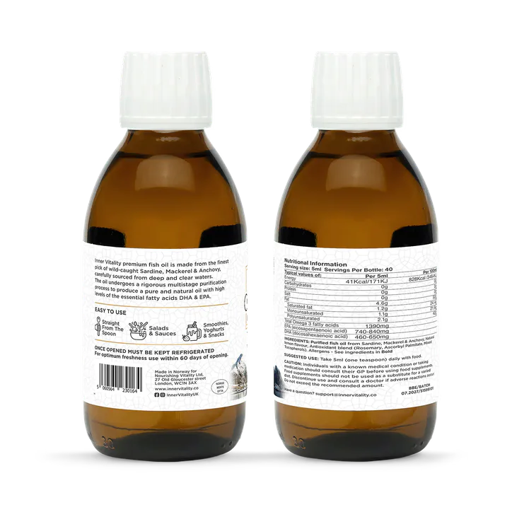 INNER VITALITY Wild Omega 3 Nordic Fish Oil – 200ml detail 2