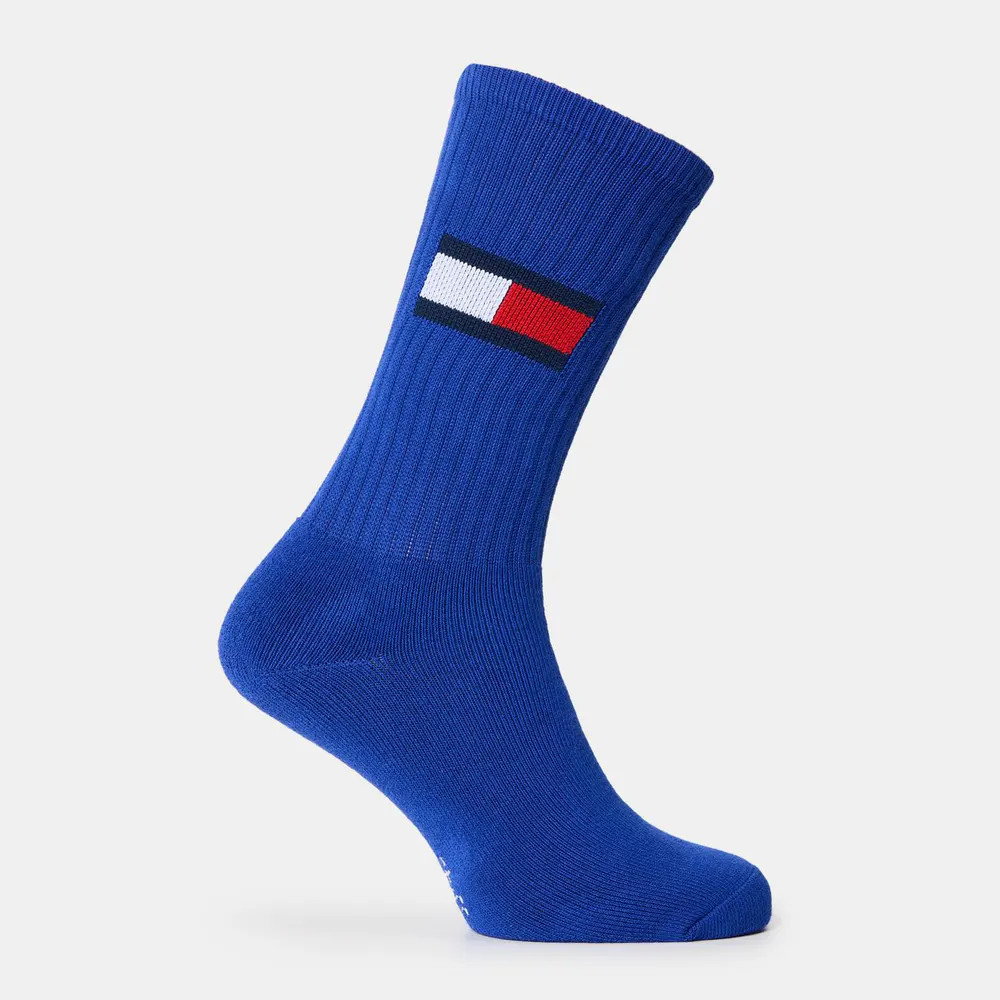 Tommy Hilfiger Adult Crew Socks in Blue/White, additional product view 2