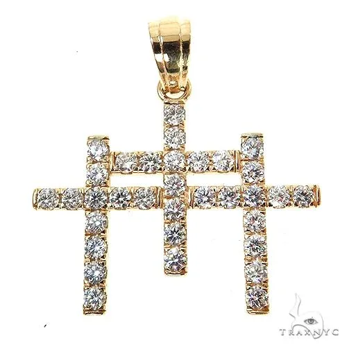 RINA - For Him FACTORY For Him Triple Cross Diamond Pendant 68948 in Rose Gold – Pendant