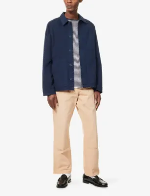 PS BY PAUL SMITH Casual Patch-Pocket Cotton Chore Jacket in Very Dark Navy, additional product view 2