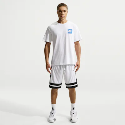 Nike Men's Dri-FIT 25.5cm (approx.) Game Classic Basketball Shorts - White/Black/White/Black
