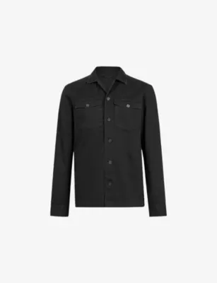 ALLSAINTS Spotter patch-pocket slim-fit cotton overshirt - CARGO GREEN