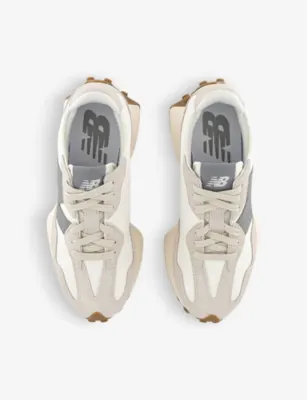 NEW BALANCE 327 logo-embellished suede and shell low-top trainers - EUR 40 / 6 UK MEN in SNOW GREY OFFWHITE GREY, additional product view 2