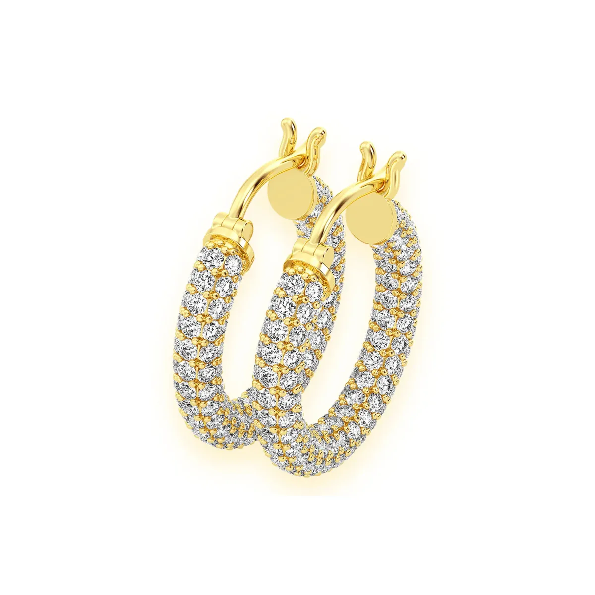 For Him Bubbly Eternity Diamond Hoops in 3.00ctw / Rose Gold / Natural Diamond – Earring