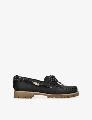 GOLDEN GOOSE Cruise Beaded Suede Loafers - EUR 40 / 6 UK MEN in BLACK – Mens | Loafers