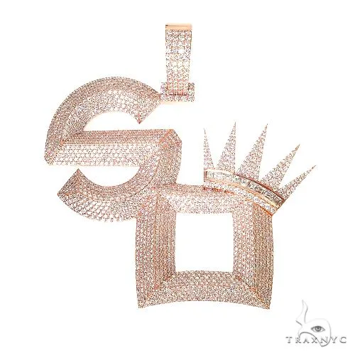 RINA - For Him CUSTOM Custom Made Diamond 'SO' Crown Pendant 67229 in Rose Gold – Pendant