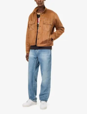 TRUE RELIGION Jimmy Faux-Suede Jacket in Suade Brown, additional product view 2