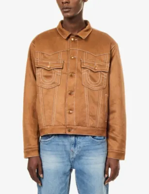 TRUE RELIGION Jimmy Faux-Suede Jacket in Suade Brown, additional product view 3