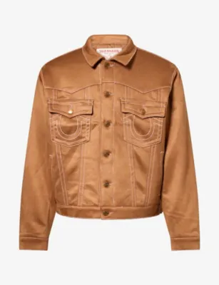 TRUE RELIGION Jimmy Faux-Suede Jacket in Suade Brown – Mens | Coats & jackets | Bomber jackets