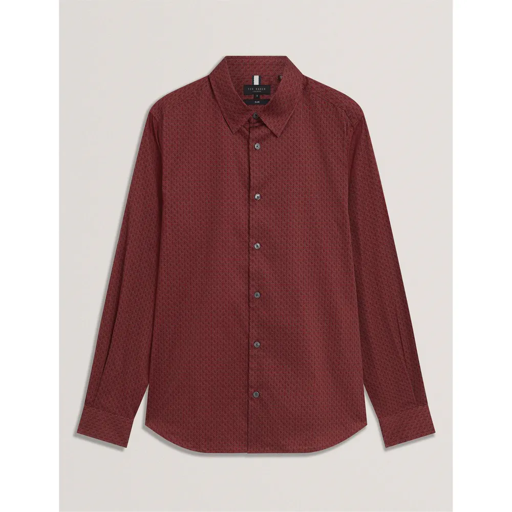 Ted Baker Men's Long Sleeve Geometric Patterned Shirt