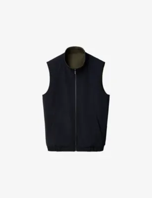 ETON Reversible Zip-Up Stretch Wool-Blend Gilet - Dark Grey detail 2