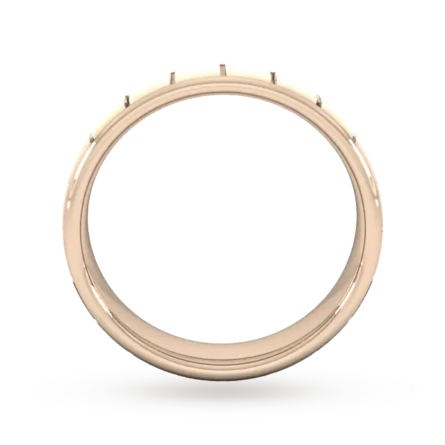 For Him 5mm Slight Court Standard Vertical Lines Wedding Ring In 9 Carat Rose Gold detail 3