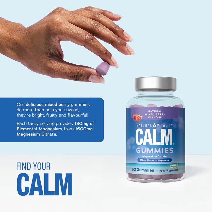 Natural Vitality Calm Magnesium 180mg 60 Vegan Gummies detail 2