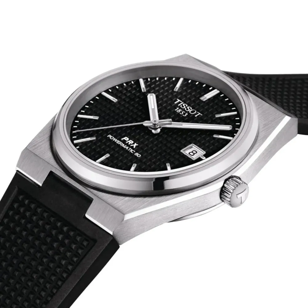 Tissot Powermatic 80 40mm Mens Watch Black detail 2