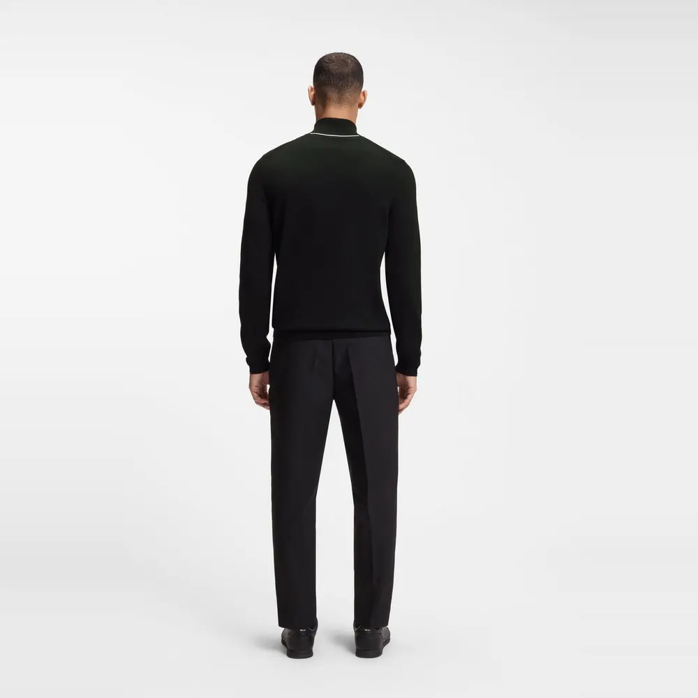 Boss Men's Ever-X Boss Green Cotton Long-Sleeve 1/4-Zip Knitted Top detail 3