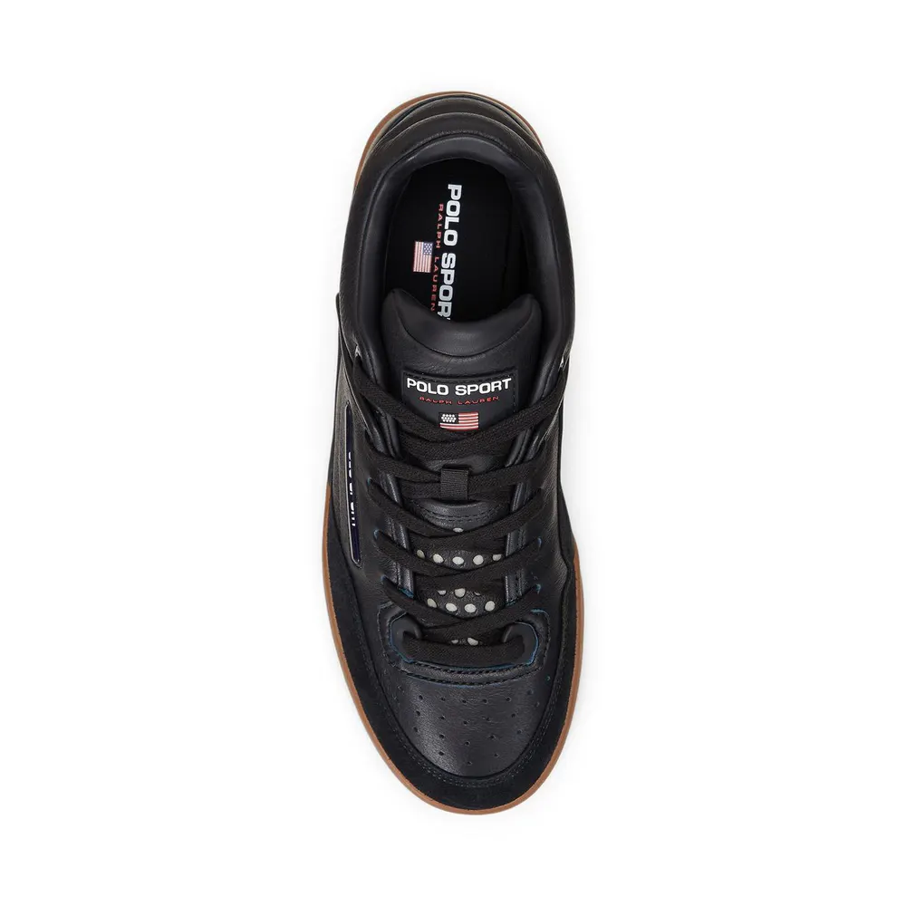 Polo Sport by Ralph Lauren Men's Colour Block Low-Top Trainers in Black/Black, additional product view 3