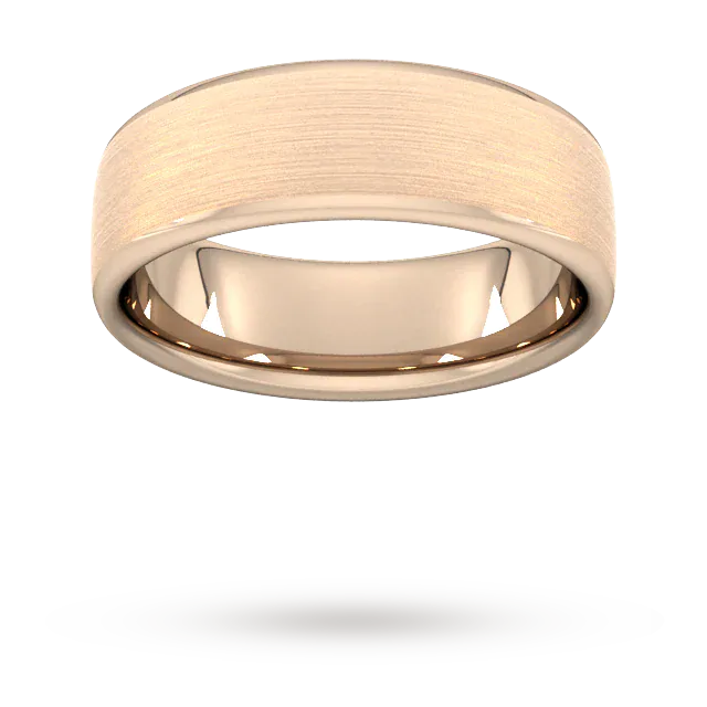 For Him 7mm Traditional Court Standard Matt Finished Wedding Ring In 18 Carat Yellow Gold