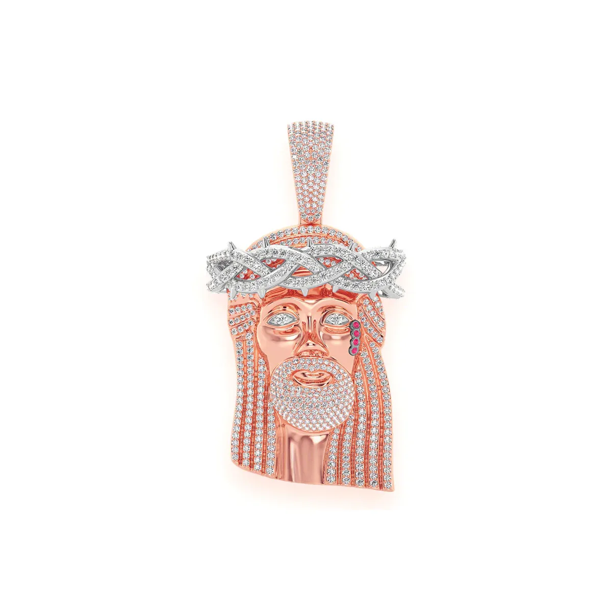 For Him Heritage Jesus Piece in 9.25ctw / Rose Gold / Natural Diamond – Pendant
