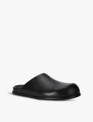 RICK OWENS Granola slip-on flat leather mules - EUR 40 / 6 UK MEN in BLACK, additional product view 3