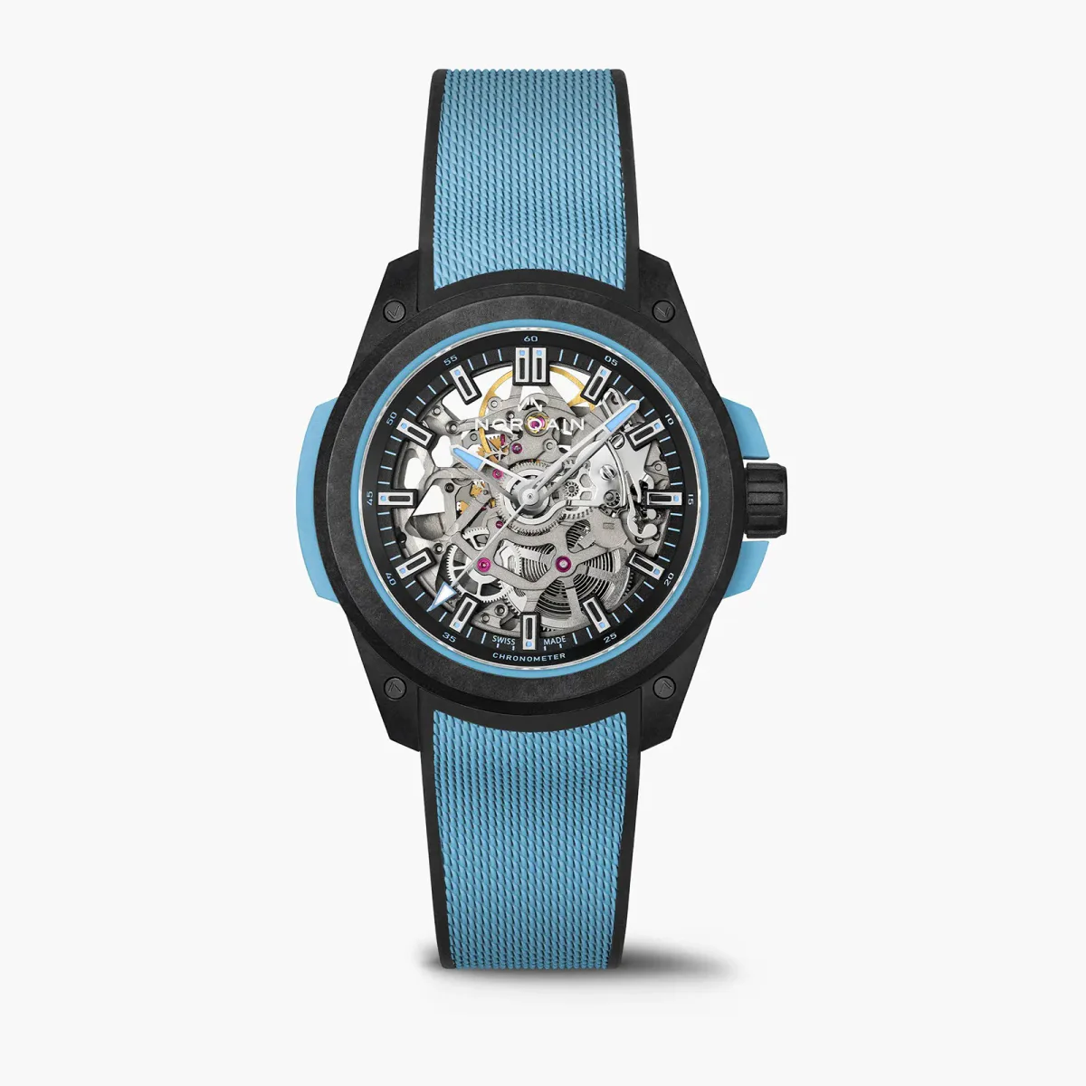 NORQAIN Wild ONE Skeleton Sky Blue 39mm