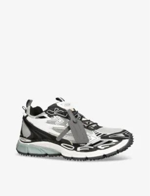 OFF-WHITE C/O VIRGIL ABLOH Be Right Back mesh and faux-leather low-top trainers - EUR 41 / 7 UK MEN in BLK/GREY, additional product view 3