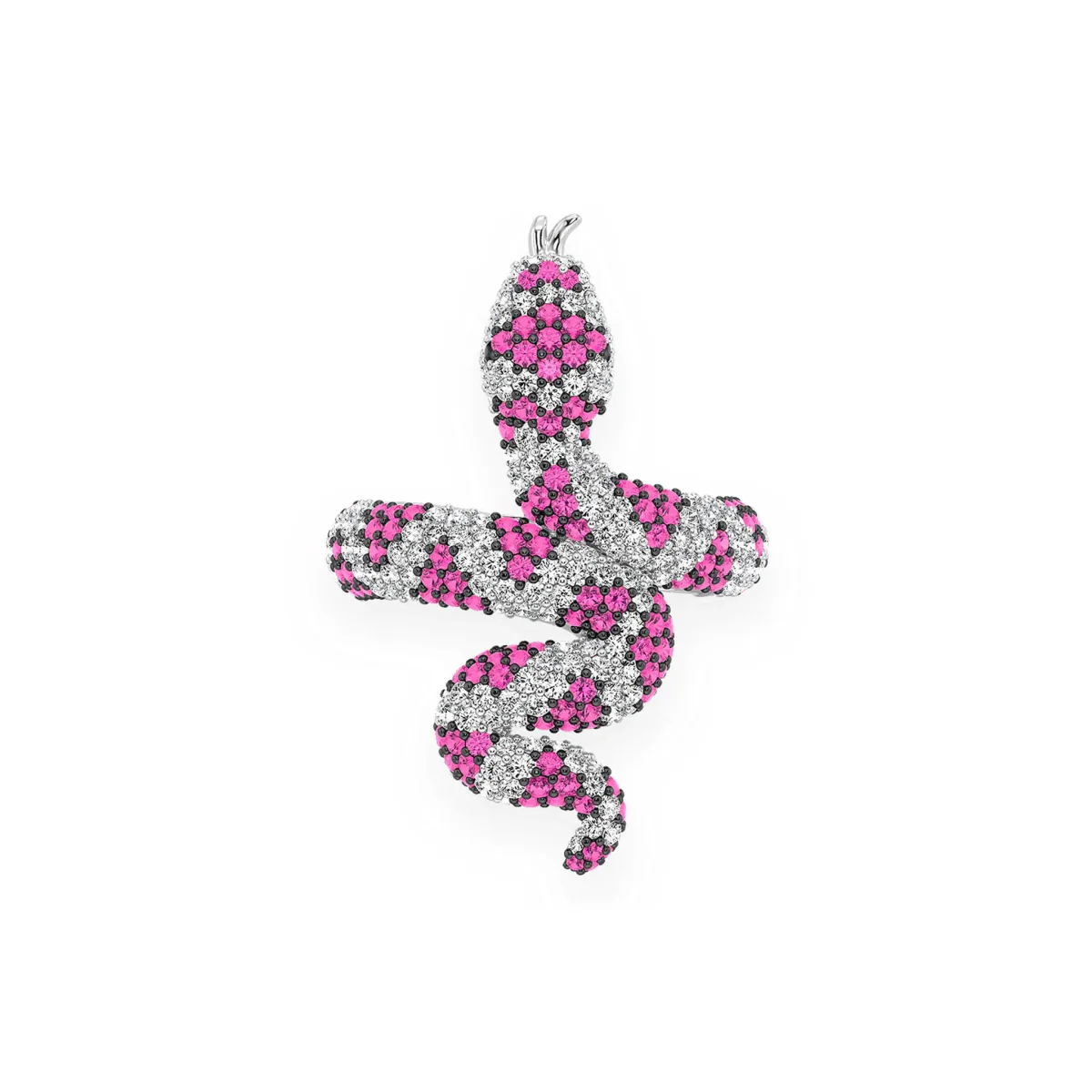 For Him Snake Diamond Ring in Ruby / White Gold – Ring