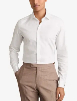 REISS Remote Slim-Fit Cotton Shirt detail 3