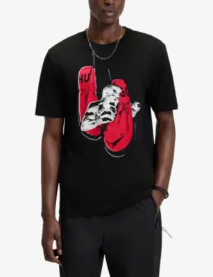 HUGO Graphic-Print Short-Sleeve Cotton T-Shirt detail 3