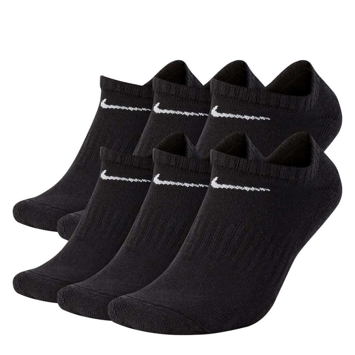 For Him Nike Men's 6 Pack No Show Trainer Socks in Black/White – Accessories