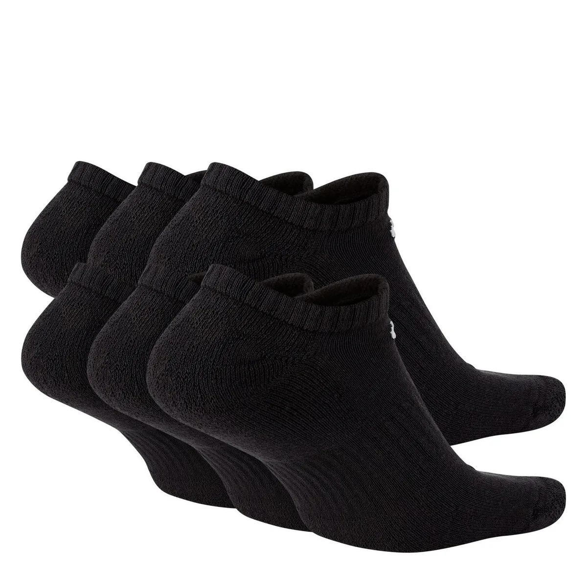 For Him Nike Men's 6 Pack No Show Trainer Socks in Black/White, additional product view 2
