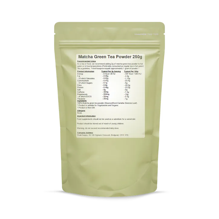 Peak Supps Matcha Green Tea Powder 250g detail 2