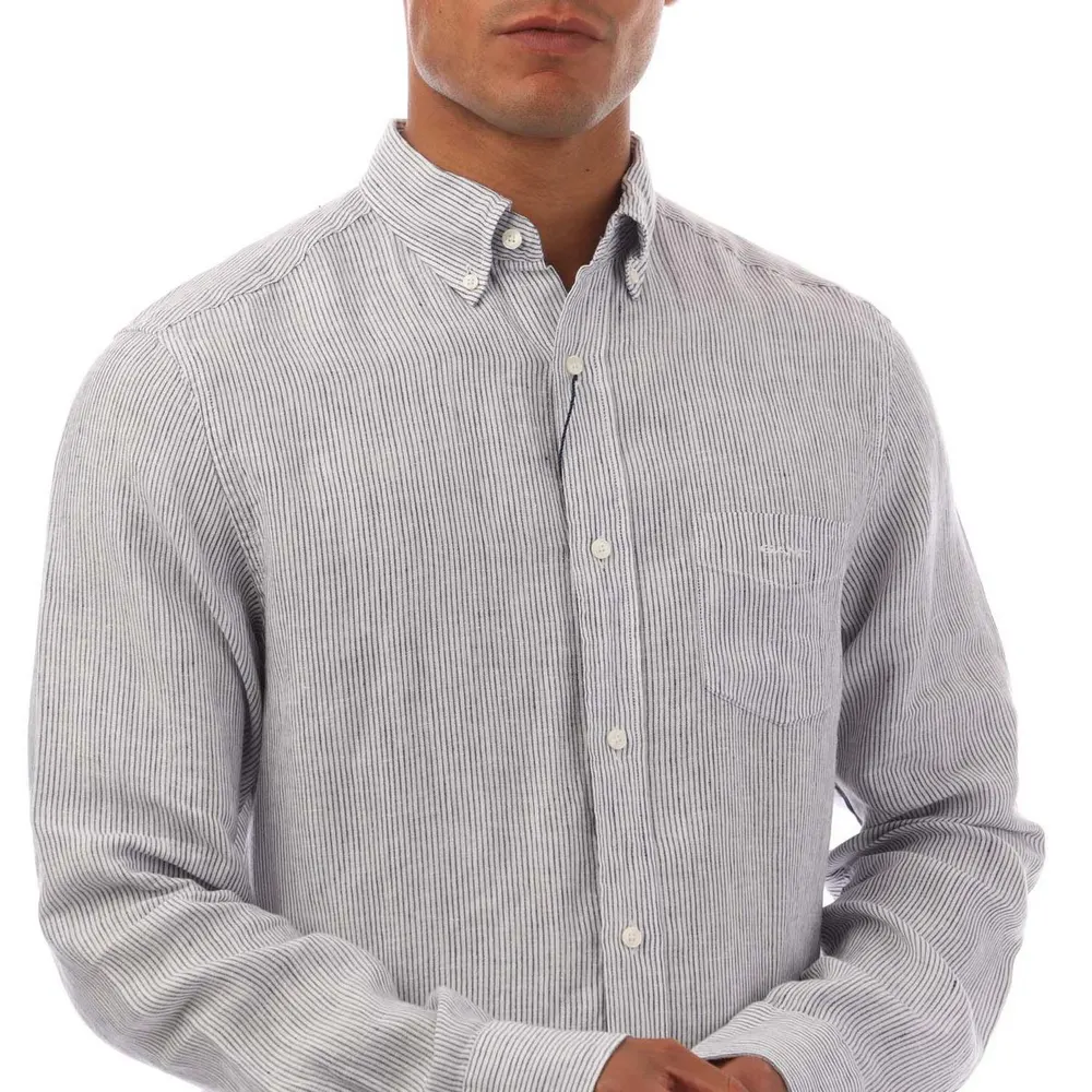 Gant Regular Fit Striped Linen Shirt detail 2