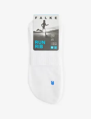 FALKE Run Rib Cotton-Blend Socks - LIGHT GREY - 5.5-7.5 in WHITE – Mens | Underwear & socks | Socks | Plain Socks