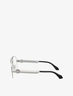 VERSACE VE1319 Pilot-Frame Metal Optical Glasses in SILVER, additional product view 2