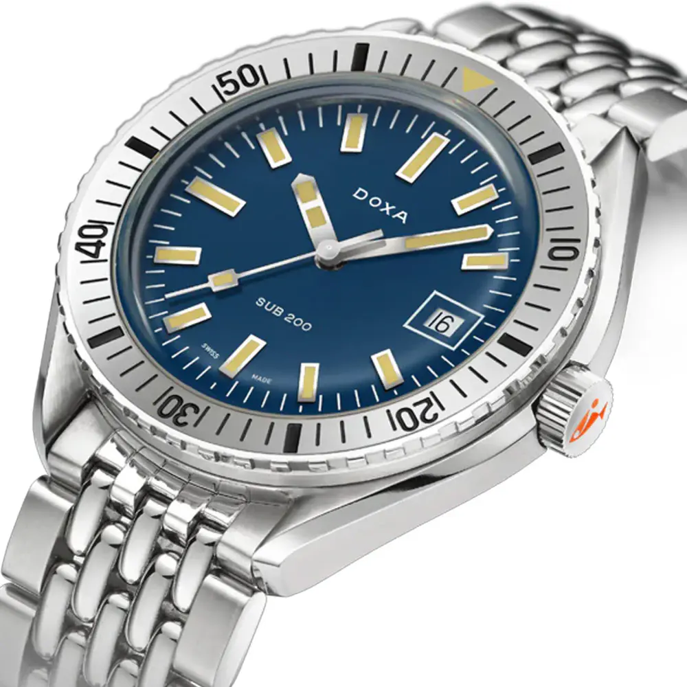 DOXA Sub 200 Carribean 42mm Mens Watch Blue in Blue, additional product view 2