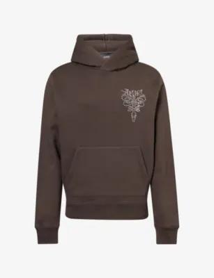 AMIRI Lasso Embroidered Cotton-Blend Hoody
