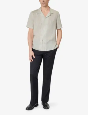 THE KOOPLES Striped Short-Sleeved Lyocell Shirt detail 2