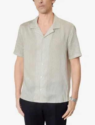 THE KOOPLES Striped Short-Sleeved Lyocell Shirt detail 3